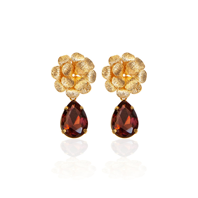 Amber Pear Drop Earrings